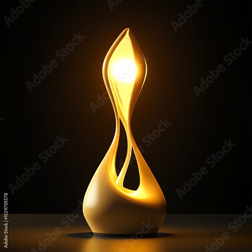 Elegant Modern Table Lamp, Warm Yellow Light