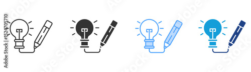 Creativity Icon Set Multiple Style Collection