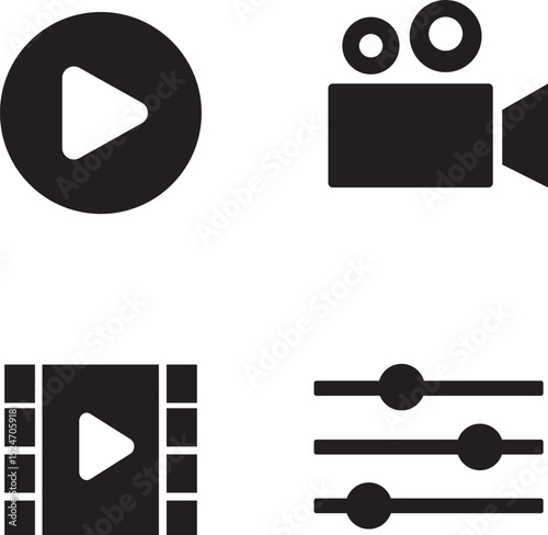 media player icons set