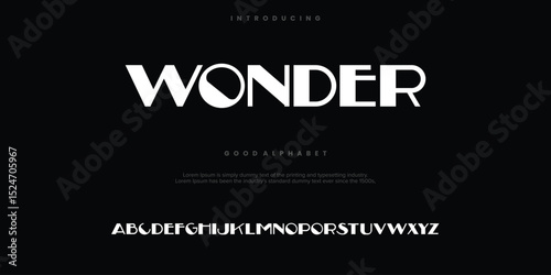 WONDER Modern minimal abstract alphabet fonts. Typography creative font. vector illustration