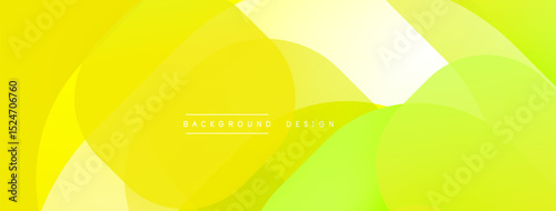 Abstract yellow design. Overlapping shapes create dynamic visual effect. Modern, vibrant, smooth gradients present clean aesthetic.