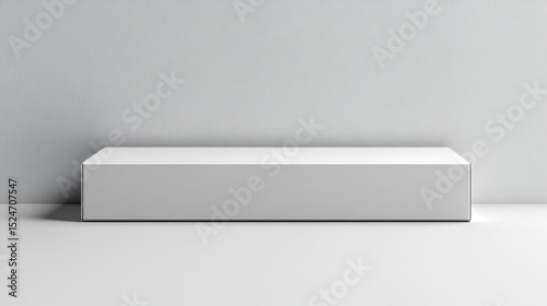 Blank white box on minimalist white background