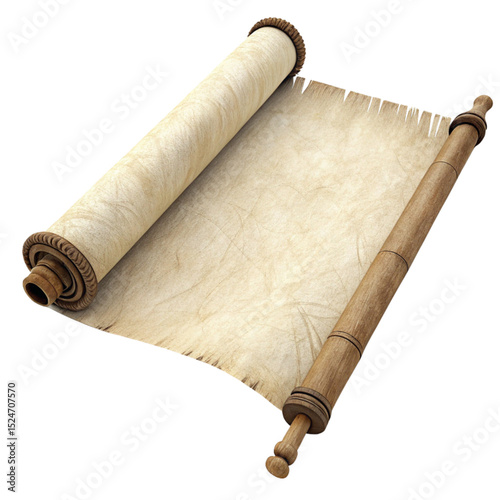 Torn Rolled Scroll Page