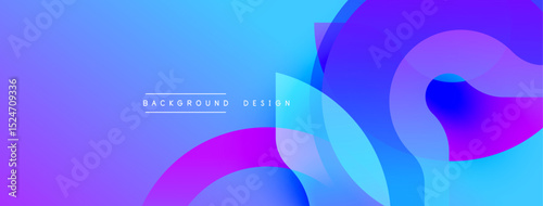 Abstract gradients blend, creating dynamic visual flow. Shapes overlap, forming modern design elements. Colors transition smoothly, evoking energy.