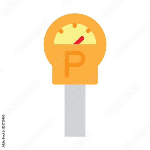 Parking Meter Vector Flat Icon Design