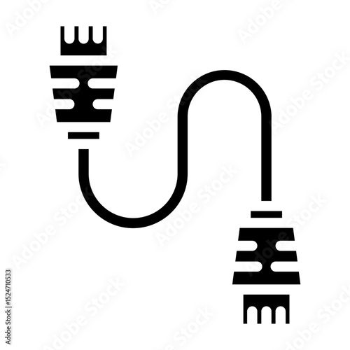 Ethernet Cable Vector Glyph Icon Design