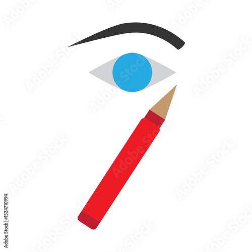 Eyeliner Vector Flat Icon Design