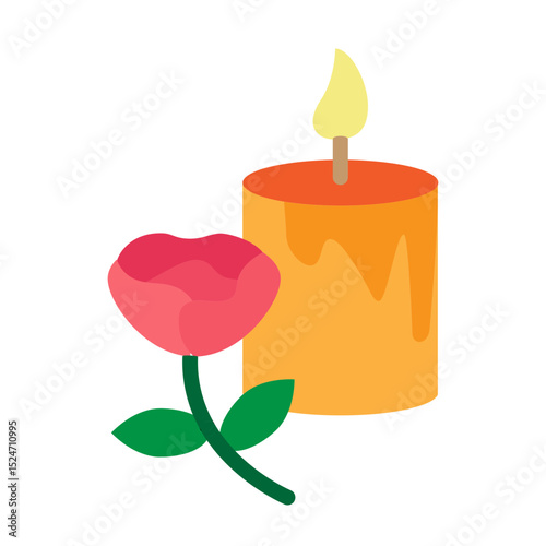 Scented Candle Vector Flat Icon Design