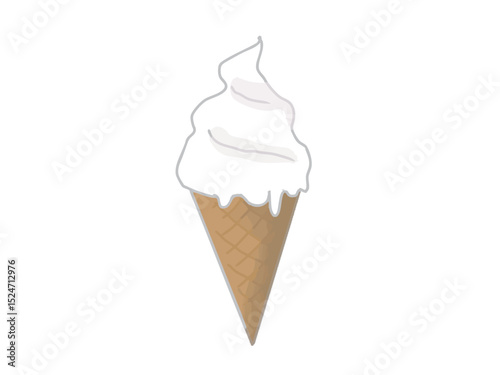 Illustration of a slightly melted soft serve ice cream