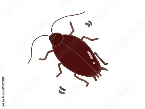 Illustration of a cockroach moving and moving
