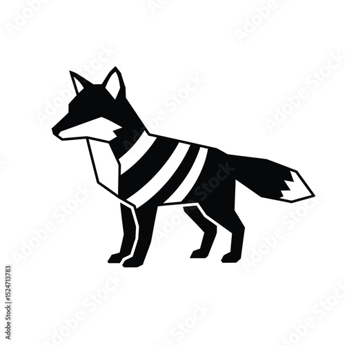 Geometric fox silhouette design illustration