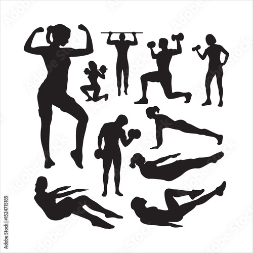 Fitness sport activity silhouette