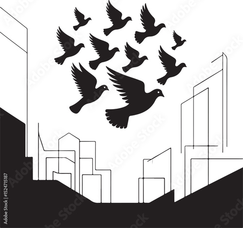 Dynamic business growth is symbolized by an eagle's silhouette soaring with outstretched wings