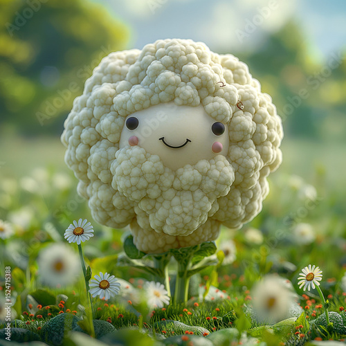 Broccoli Bouquet Buddy: A Cheerful Vegetable Character in the Garden for Health and Happiness.