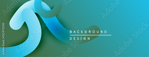 Abstract fluid shapes overlap, creating dynamic background. Blue, teal, olive hues blend smoothly. Minimalist design features text background design.