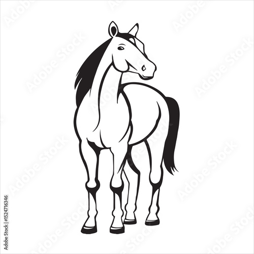 Illustration nice horse insulated on white background