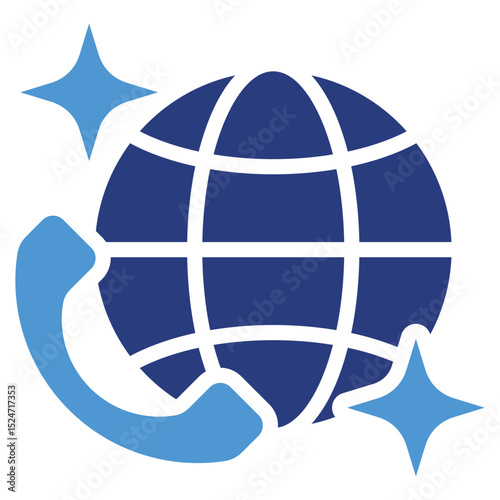 Phone Call Globe Icon