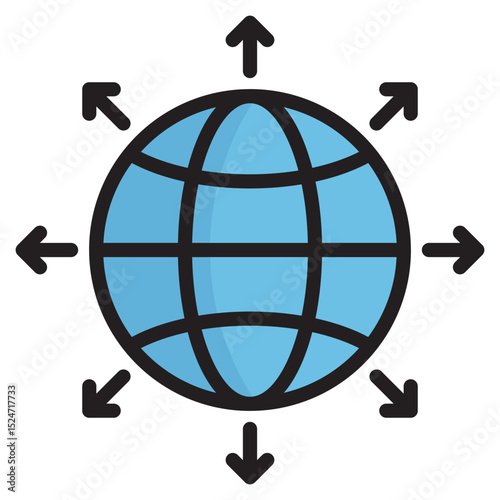 Globe With Arrows Icon