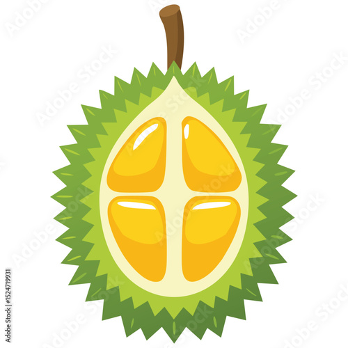 Cut durian shows inner fruit