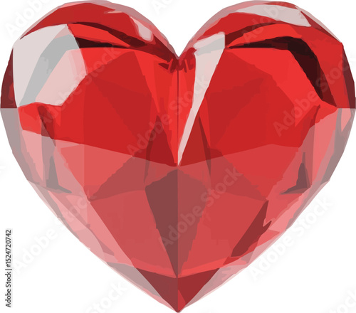 red heart in the form of a heart