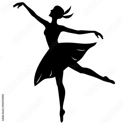 Silhouette of a ballerina in a tutu performing a graceful dance pose