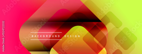 Abstract geometric shapes blend vibrant colors. Gradient transitions create dynamic visual texture. Modern design element for backgrounds.