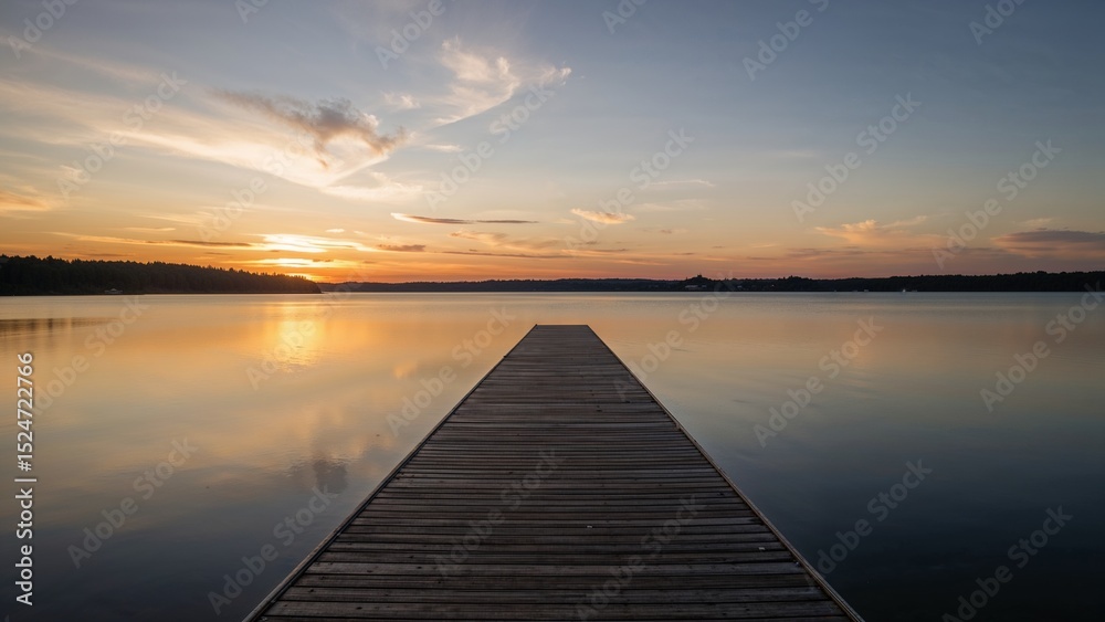 Fototapeta premium sunset over the lake