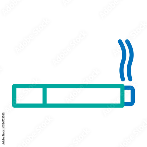 Cigarette Vector Line Blue Bluish Green Icon Design