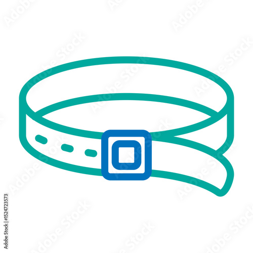 Leather Belt Vector Line Blue Bluish Green Icon Design