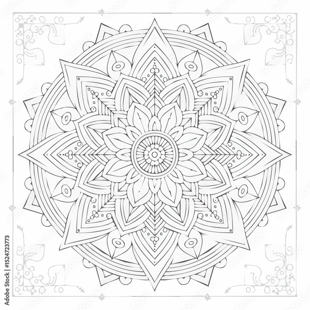 Fototapeta premium Contemporary Colorful Abstract Traditional Mandala Inspirational Mandala Art Illustration with Intricate Patterns and Spiritual Design for Meditation and Decoration