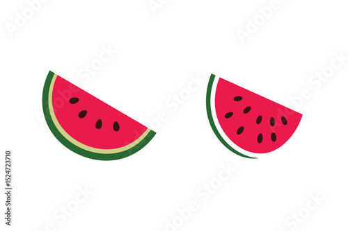 Colorful Watermelon Slice Vector – Summer Fruit Clipart icon