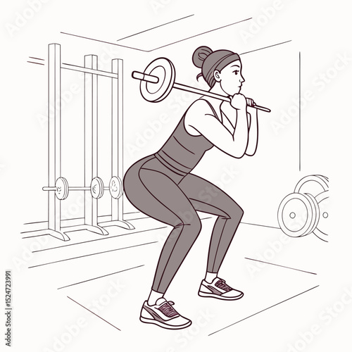 Woman doing squats with proper form