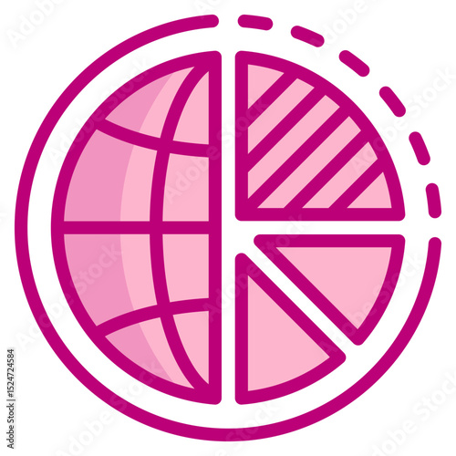 Pie Chart Globe Icon