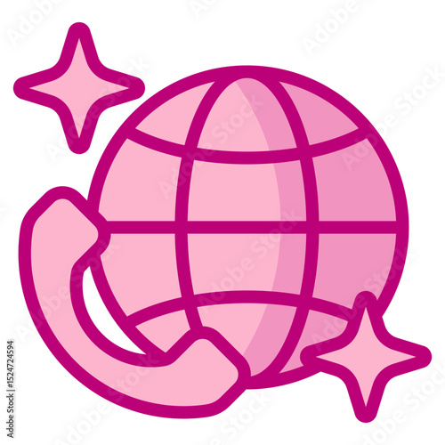 Phone Call Globe Icon
