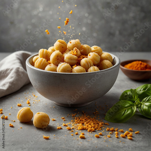 Delicious gnocchi with spicy crumble topping