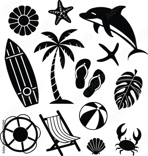 Sea ocean water marine nautical icon set