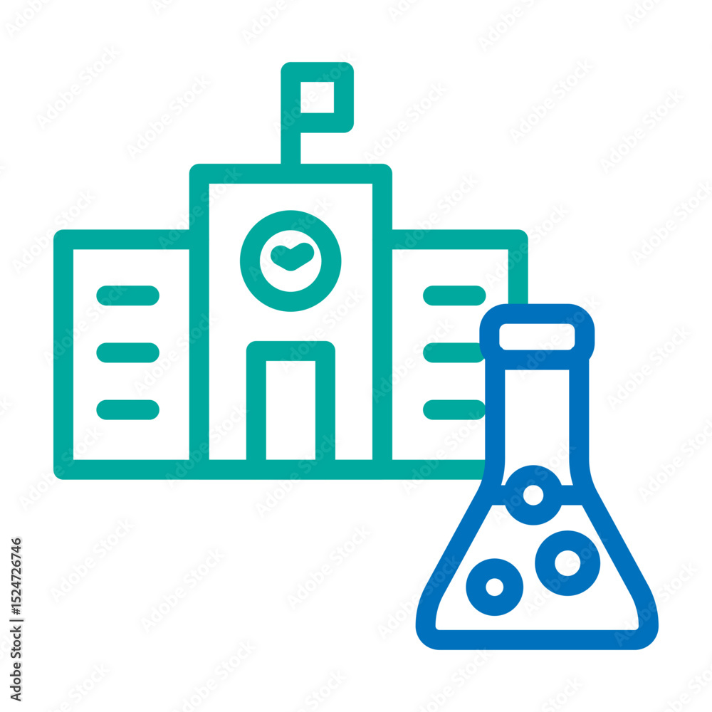 Fototapeta premium Science Fair Project Vector Line Blue Bluish Green Icon Design