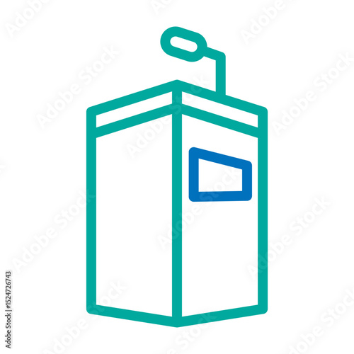 Debate Podium Vector Line Blue Bluish Green Icon Design
