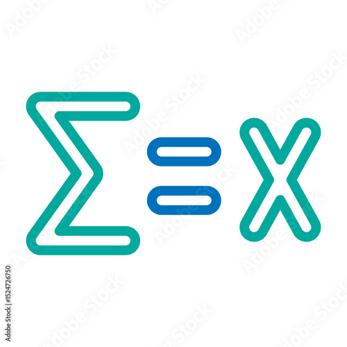 Math Equation Vector Line Blue Bluish Green Icon Design