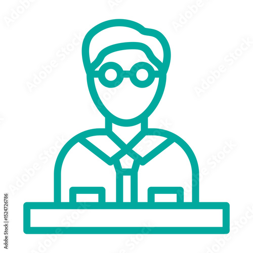 Principal Vector Line Blue Bluish Green Icon Design