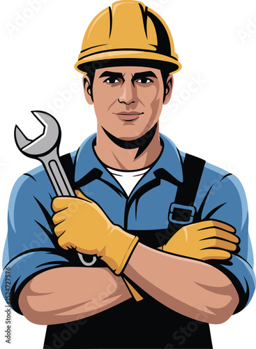 Handyman Holding Wrench