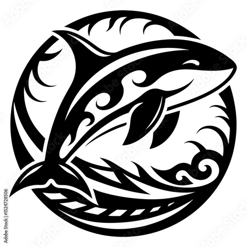 Tribal Orca Whale Tattoo Design