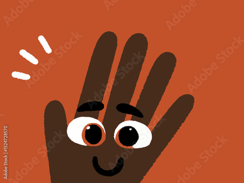Hand with Eyes Emoji Illustration