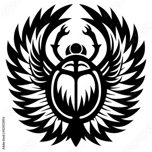Ornamental Scarab Beetle Winged Design