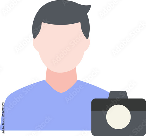 Male Photographer Flat Icon