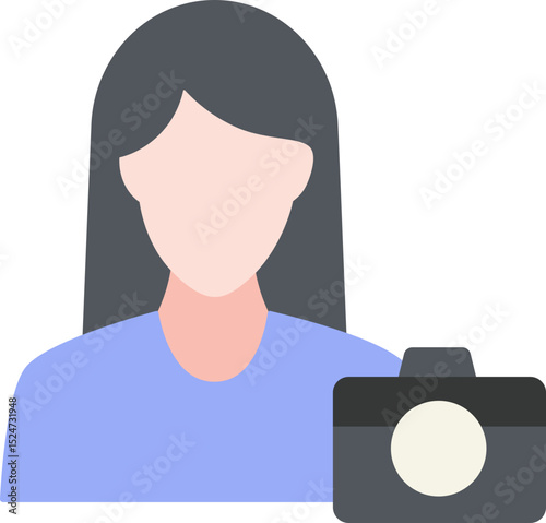 Female Photographer Flat Icon