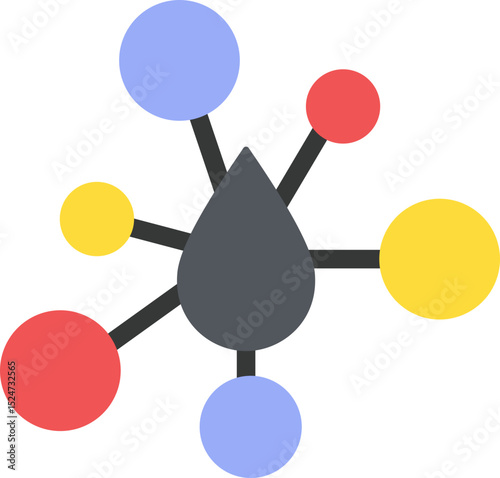 Oil Molecules Flat Icon