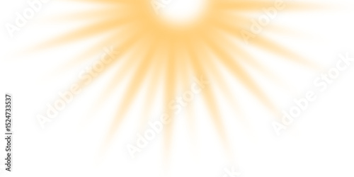 Glowing orange light ray effect exploded isolated on transparent background. Stripes beam pattern. Stylish illustration modern trend colors, ideas graphic design for web banner background, vector.