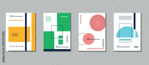 Creative geometric abstract covers set, minimal covers design template