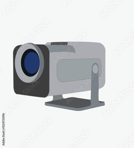  Vector flat spotlight. Spotlight fixture used in film and theater productions 